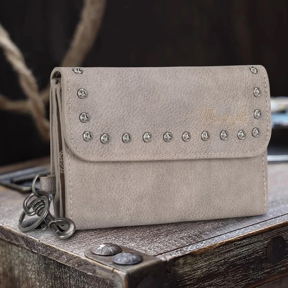 Wrangler Accents Tri-fold Key-Chain Wallet Khaki